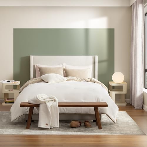 Image of UGG Remina Comforter Set 5 Piece Bed in a Bag with Throw Blanket, Decorative Pillow, Shams, and Reversible Comforter Hypoallergenic Washable Luxury Warm Fluffy Bedding Set, Full /Queen, Brown Birch