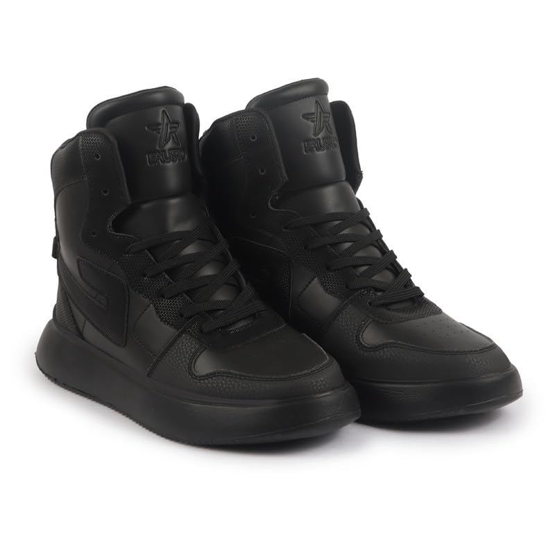 Image of FAUSTO Men's High Top Chunky Classic Lace Up Sneakers|High Ankle Sneakers with Memory Cushion|Lightweight All Day Sneakers