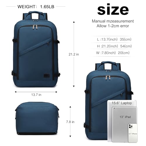 Kono Travel Backpack Airline Approved Overhead Bin Personal Item Bag