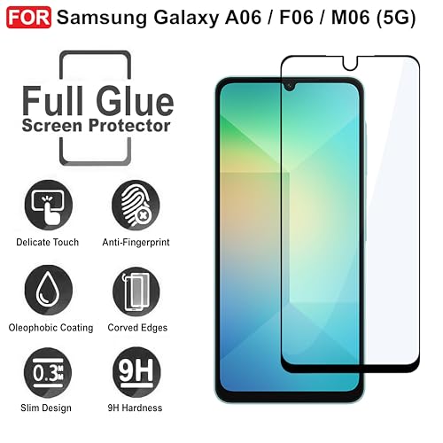 Image of CEDO Tempered Glass for Samsung Galaxy A06 (4G) / F06 (5G) / M06 (5G) | Screen Protector Full HD Quality Tempered Glass Anti-Scratch Edge to Edge Coverage with Easy Installation Kit (Black)