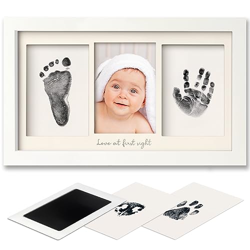 Image of KeaBabies Inkless Baby Hand and Footprint Kit - Ink Pad for Baby Hand and Footprints, Dog Paw Print Kit, Dog Nose Print Kit, Baby Registry, Baby Shower Gifts, Girls, Boys (Alpine White)