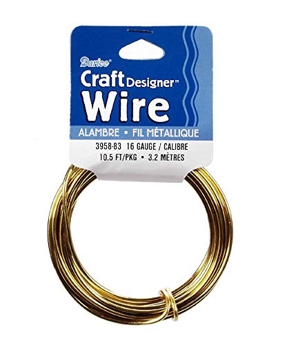 Darice Craft Wire - 16 Gauge - Gold - 7 feet