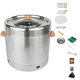 Holzkohlegrill – Edelstahl-Tisch-Räucherofen mit Öl- und Flammen-Trenn-Design, vollständig waschbar für Garten und Terrasse