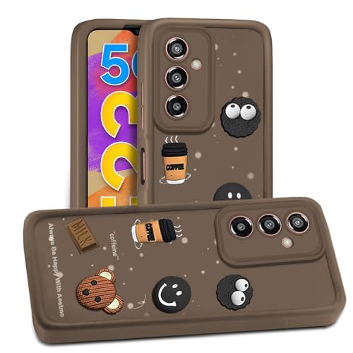 Image of AESTMO Back Case Cover for Samsung Galaxy F23 5G Cover | Cute Fun Cartoon 3D Ball | Coffee Silicone Case | Full Body Protection | Camera Protection Back Cover for Samsung Galaxy F23 5G (Brown)
