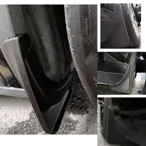 Image of Set of 4 Pcs Mud Flaps Splash Guards Mudguards Mudflaps Fit for Tesla Model 3 Sedan 2016 2017 2018 2019 2020 2021 2022 2023 Mud Splash Guards Front and Rear (Driver and Passenger Sides)