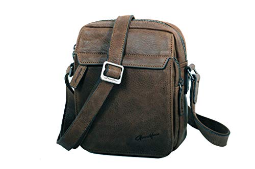 Sacoche portée travers Gérard Hénon 7102 en cuir véritable pour homme