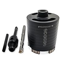 GVHAKG Diamantbohrkrone,Dosensenker Kernbohrkrone,SET 82mm Segmenthöhe 10mm, mit Zentrierbohrer 10x120 mm, von Elektro-Unterputzdosen in Beton, Mauerwerk und Stein