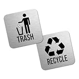 Obotsnoi Calcomanías de reciclaje y basura para botes de basura de cocina, papelera de reciclaje y reciclaje, calcomanías adhesivas para interiores y exteriores, calcomanías de reciclaje para cubo de