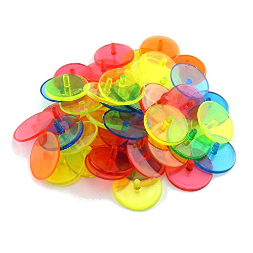 E-outstanding 120-Pack Transparent Plastic Golf Ball Markers Assorted Colors Diameter