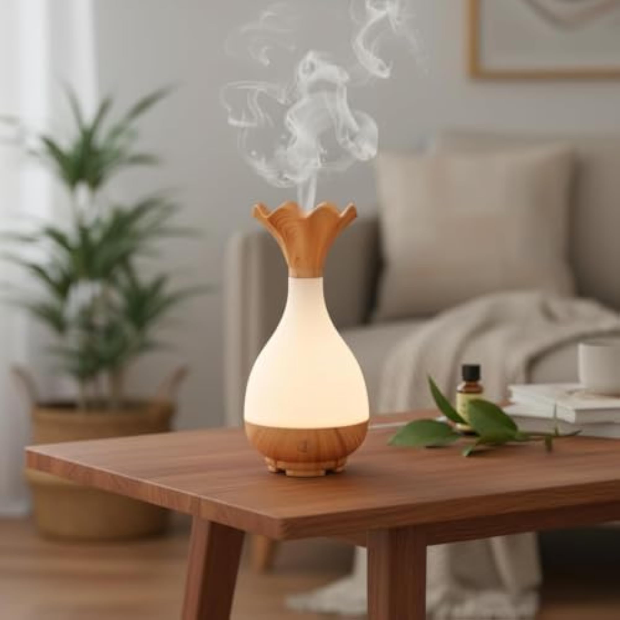 Jade Bottle Aroma Diffuser Vase with LED Lamp