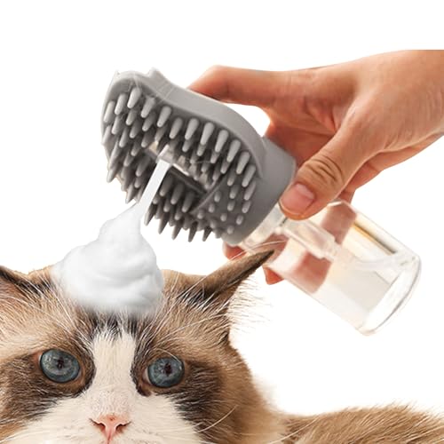 Badebürste für Haustiere – Badebürste für Tiere, Badebürsten für Hunde, Shampoo-Pinsel für Hunde, Silikonborsten für lange