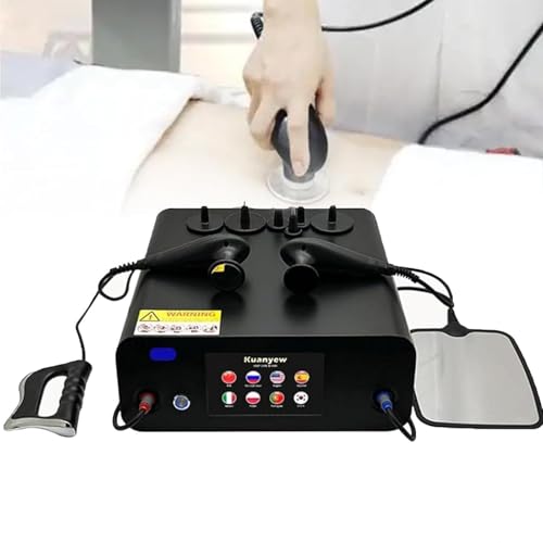 SSQUZA Máquina para El Tratamiento del Dolor De 448k, Máquina para Esculpir El Cuerpo con 8 Sondas Y 2 Mangos Y 1 Placa Negativa, Ajustable 0-100% De Energía Y 2 Modos De Trabajo