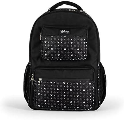 PICNIC TIME Disney Mickey Mouse Park Tripper Day Bag, Cooler Backpack, Soft Cooler Backpack, Insulated Lunch Bag, (Black with White Pattern) 18 x 8 x 12