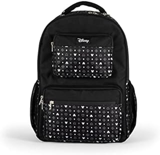 PICNIC TIME Disney Mickey Mouse Park Tripper Day Bag, Cooler Backpack, Soft Cooler Backpack, Insulated Lunch Bag, (Black with White Pattern) 18 x 8 x 12