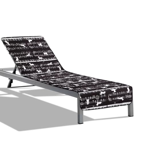 Kathyboom Music Dog Beach Mat Sand Proof Pool Lounger Chair Cover Soft Chaise Lounger Cover for Hotel Outdoor Patio Vacation Sunbathing Lawn