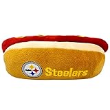 NFL Pittsburgh Steelers HOT Dog Plush Dog & CAT Squeak Toy - Cutest HOT-Dog Snack Plush Toy for Dogs...