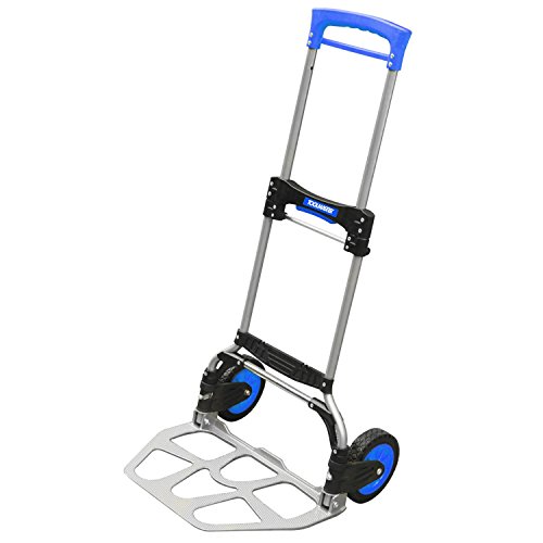 Toolmaster Aluminium Steel Folding 350 lb/159 kg Load Capacity Domestic/Commercial Heavy Lifting Hand Truck with Adjustable Soft Grip Handle