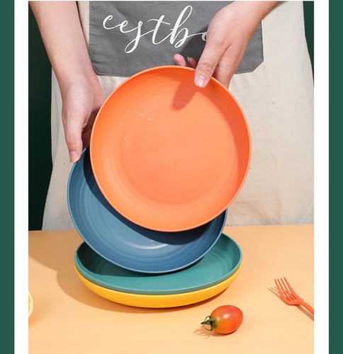 Image of Pepplo Serving Bowl for Soup, Noodle, Pasta, Camping, Picnic, Family Dinner, Salad, Cake, Ice Cream, Pho, Oatmeal, Cereal, Snack, Melamine, Biryani Microwave Safe (20cm+23cm, Blue, Pack of 4)