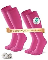 Niofind Kompressionsstrümpfe Damen & Herren, 2 Paar Kniestrümpfe & Stützstrümpfe aus 65% Baumwolle, Reisestrümpfe für Sport, Arbeit, Flug & Schwangerschaft