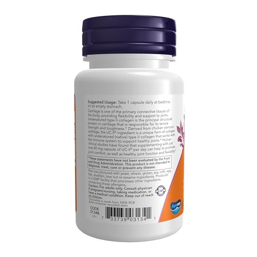 Now Foods, UC-II, Undenatured Type II Collagen, 60 Vcaps - Image 2