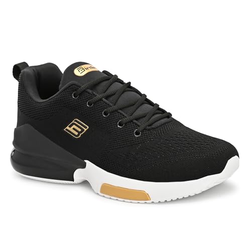 Image of Birde Men's Sports Shoes for Gym, Walking, & Running Lightweight Comfortable Sports Shoes | Colour -Black EVA-TPR-TPU Knitting Sports Shoes