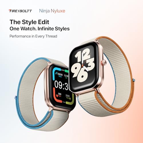 Image of Fire-Boltt Ninja Call Pro Max NyluxeSmart Watch 2.01 inch Display, Bluetooth Calling, 120+ Sports Modes, Health Suite, Voice Assistance (Beige)