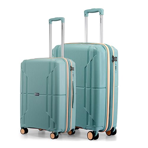 Image of Provogue Lumina Hard-Sided PP Trolley Bag Set of 2 | Expandable Space with 8 Wheels Trolley Bags for Travel | Lightweight with Combination Lock | 5 Year Warranty (Turquoise Blue)