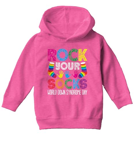 Tcombo Rock Your Socks World Down Syndrome Day Toddler/Youth Fleece Hoodie2