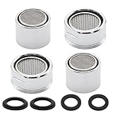 Pine & Linen 4 Pack 15/16 Inch/24 mm and 55/64 inch/22mm Durable Water-conserving Filter, Kitchen Sink Aerator Replacement Parts Brass Shell Gasket, faucet Aerator for Bathroom/Kitchen