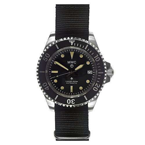 Montre Vintage Homme MWC 1982 automatique à cadran contrasté noir jaune et dateur intégré
