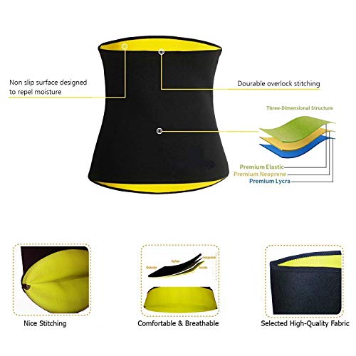 Image of Tummy Shaper for Women & Men Sweat Slim Belt Tummy Belt Shapewear for Belly. Body Shaper Belt for Stomach Fitness Belt for Exercise & Workout (Black)