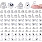  Lot de 100 Figurines fantômes en résine Brillante pour Halloween Mini crânes fantômes décoration pour Maison de poupée Accessoires Micro-Paysage