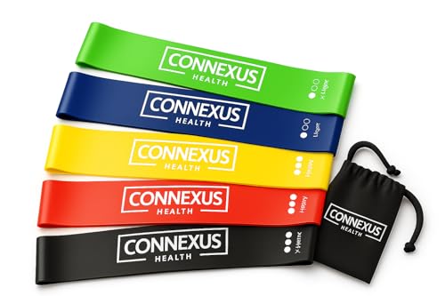 Connexus Health Resistance Bands Set – Premium 100% Natural Latex Exercise Bands for Strength, Rehab, Mobility & Home Workouts