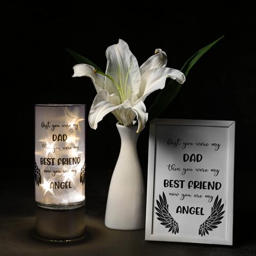 Cadeau de condoléances père lanterne commémorative en verre - 6