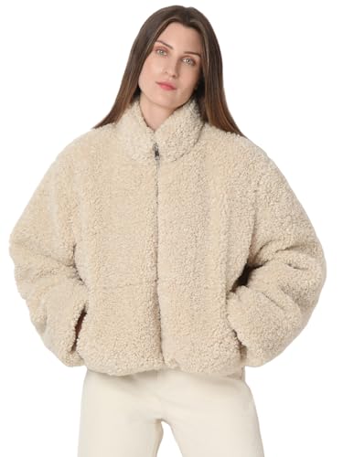 Manteau en peluche VERO MODA VMLOUISA, veste doudou beige pour femme
