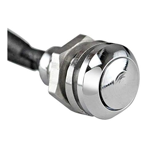 Momentary Push-Button Switch - Fits Handlebars or Flat Surface - Polished Stainless Steel - Includes Coped Handlebar Spacer (15150) Cover