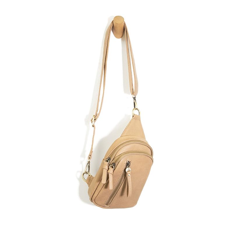 Image of Joy Susan Skyler Sling Bag: Vegan Leather, Zippered Closure, Brass Plated Hardware