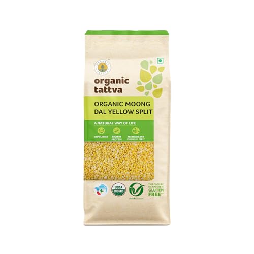 Image of Organic Tattva Yellow Moong Dal Split 500g | Protein-Rich Pesara Pappu Easy-to-Digest Dal for Daily Cooking | Pure, Unpolished & Organic Homestyle Pulses