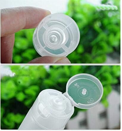 ericotry 24Pcs 30ml (1oz) Empty Translucent Plastic Cosmetic Lotion Tubes Bottles Shampoo Facial Cleaning Bottles Makeup Sample Soft Container Tube Bottle Vial Jar Pot Case with Flip Lid