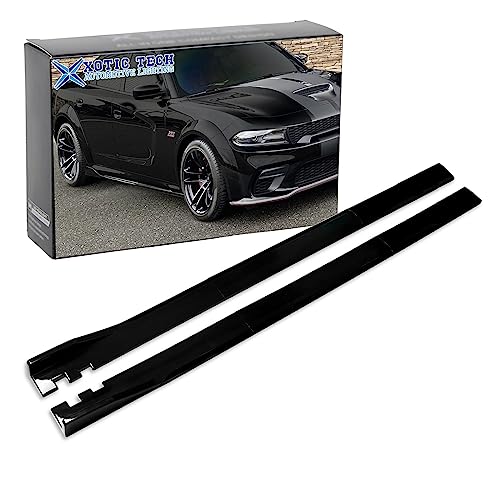 x xotic tech Universal 2M/78.7inch Car Side Skirt Extension Splitter Lip Lower Side Skirts Rocker Panel Bottom Line Spoiler Diffuser Trim (Glossy Black)