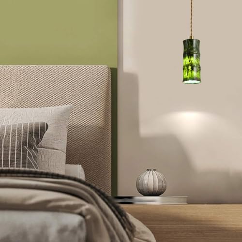 Lámpara de alabastro verde regulable: iluminación de techo en latón 4