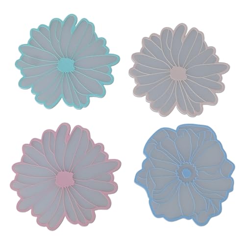 Dessous de verre fleur isolants et antidérapants pour tasses (Lot de 4)