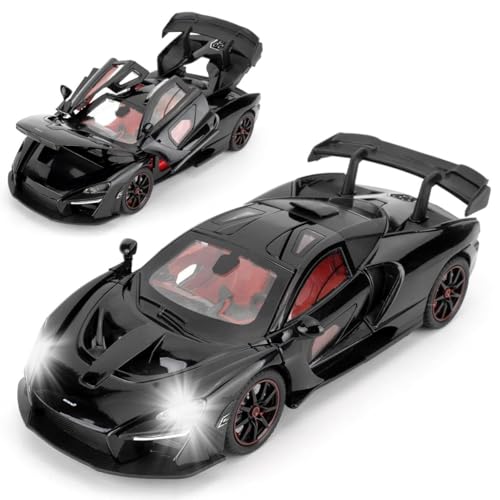 Image of 1:24 Maclaren Senna Sports Model Exclusive Alloy Diecast Pull Back Toy car with Openable Doors & Light Music Toys for Kids Boy Girl Gift (1:24 Maclaren Senna -Black)