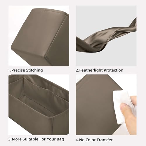 Image of DGAZ Silk Purse Organizer Insert For Hermes Hac 28 /32 /40 /45 /50 Bags, Luxury Handbag & Tote Organizer, Simplicity bag organizer(Etoupe grey,Hac28)