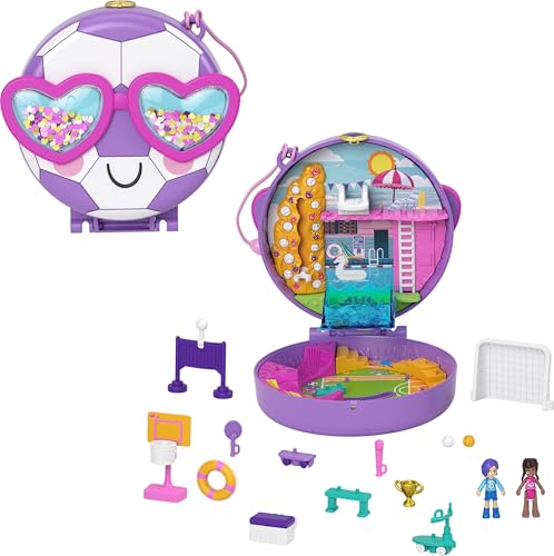 Polly Pocket Equipo de fútbol Cofre con Forma de balón con muñecas y...