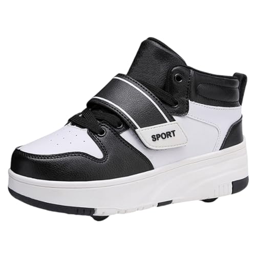 Kraftpaid Zapatillas Deportivas con Ruedas para niños,Zapatillas de Skateboarding Niñas Niños,2 en 1 Zapatillas con Ruedas,Multiusos,Comodidad,para Regalos de cumpleaños y Navidad