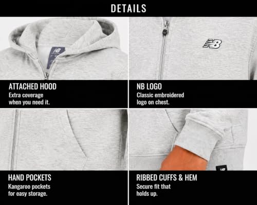 Image of New Balance Boys Zip Up Warm Fleece Hoodie Sweatshirt, Activewear 8-20