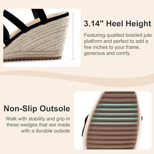 Aomigoct Wedge Sandals for Women Dressy: Comfortable Casual Work Espadrille Wedges - Ladies Summer Outdoor Walking Shoes4