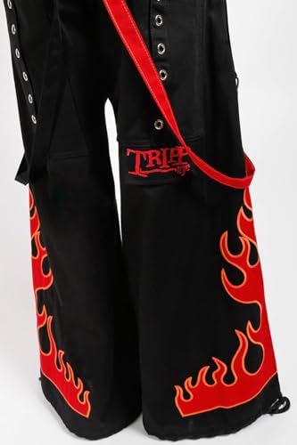 Dark Street Pants with Red Flames by Tripp NYC3