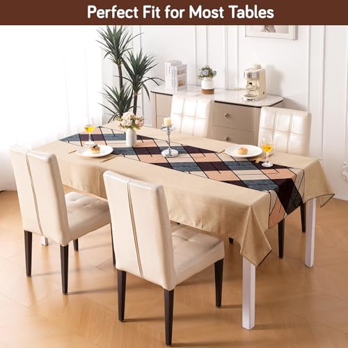 Image of HOKIPO Modern Grace Table Cloth for 4 Seater, 55x71 in, Earthy Matrix